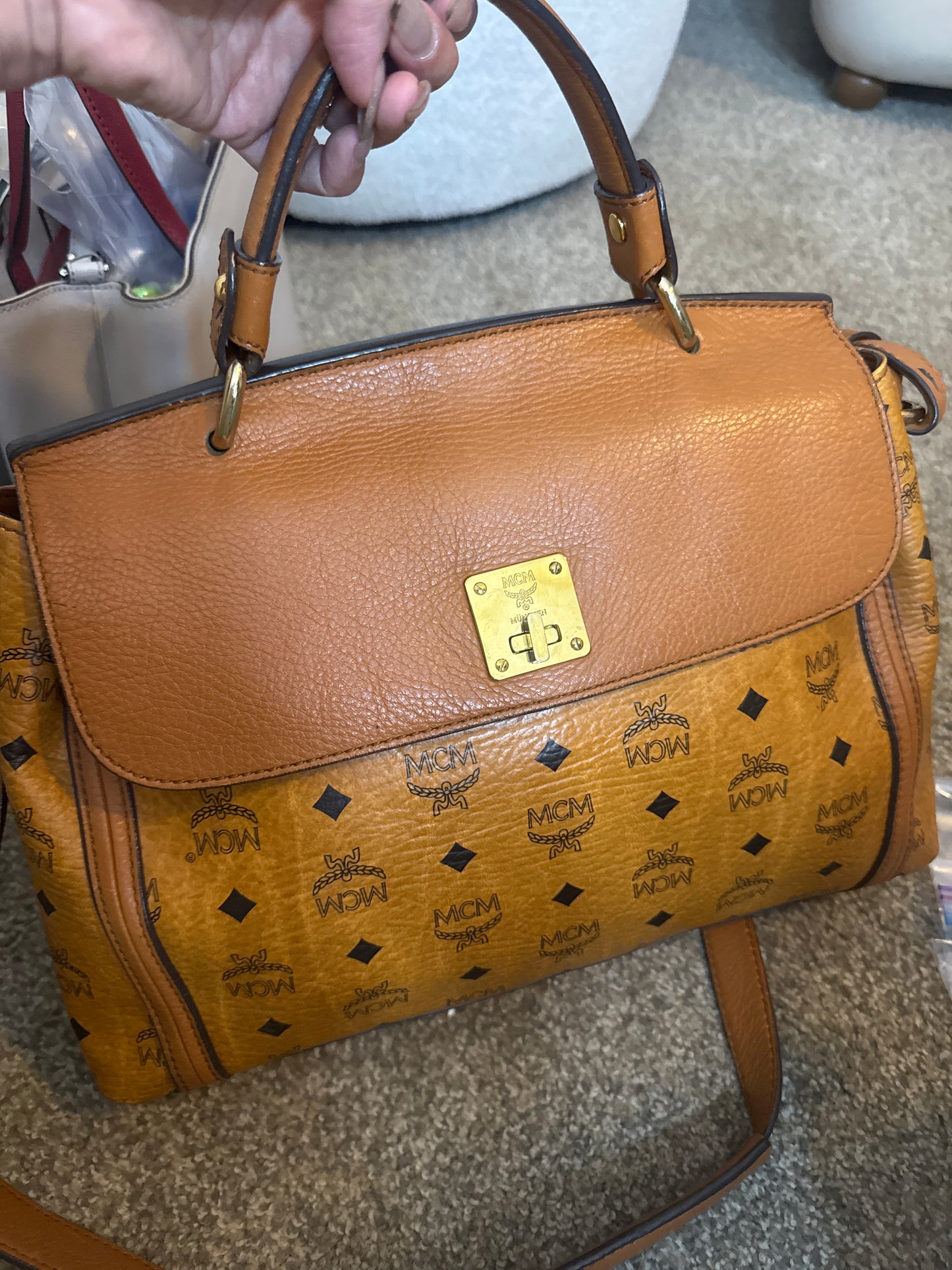 MCM cognac 2 way
