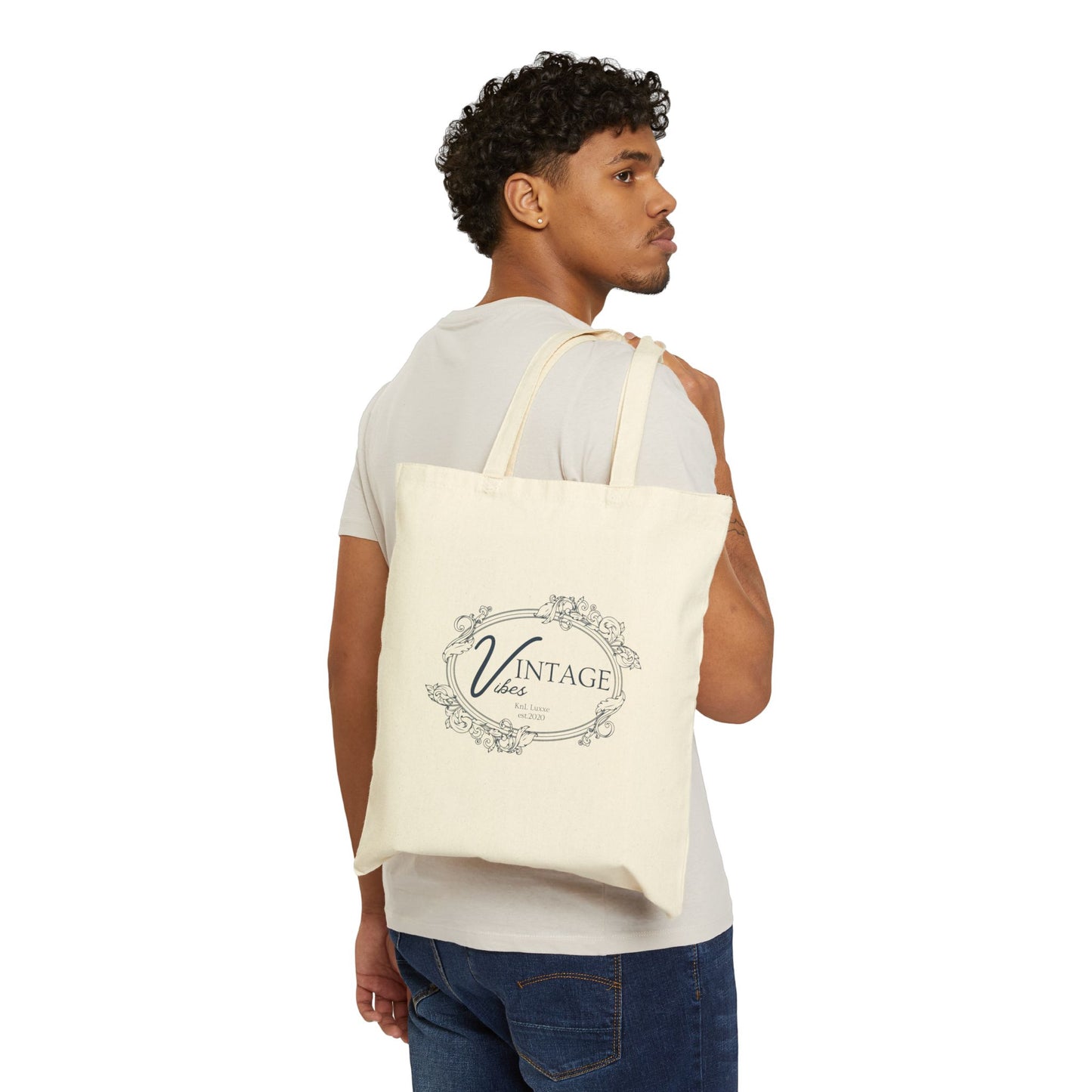 Vintage Vibes Reusable Canvas Tote Bag