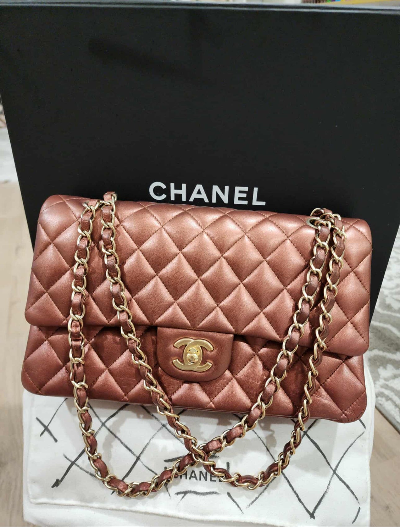 Chanel Classic double flap-rare copper