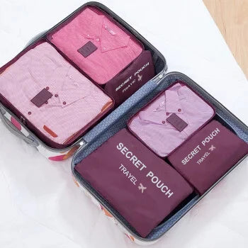 6pcs Travel Organizer Set - Durable Oxford Fabric, Fashionable Women's Packing Cubes For Clothes & Underwear, Hand Washable